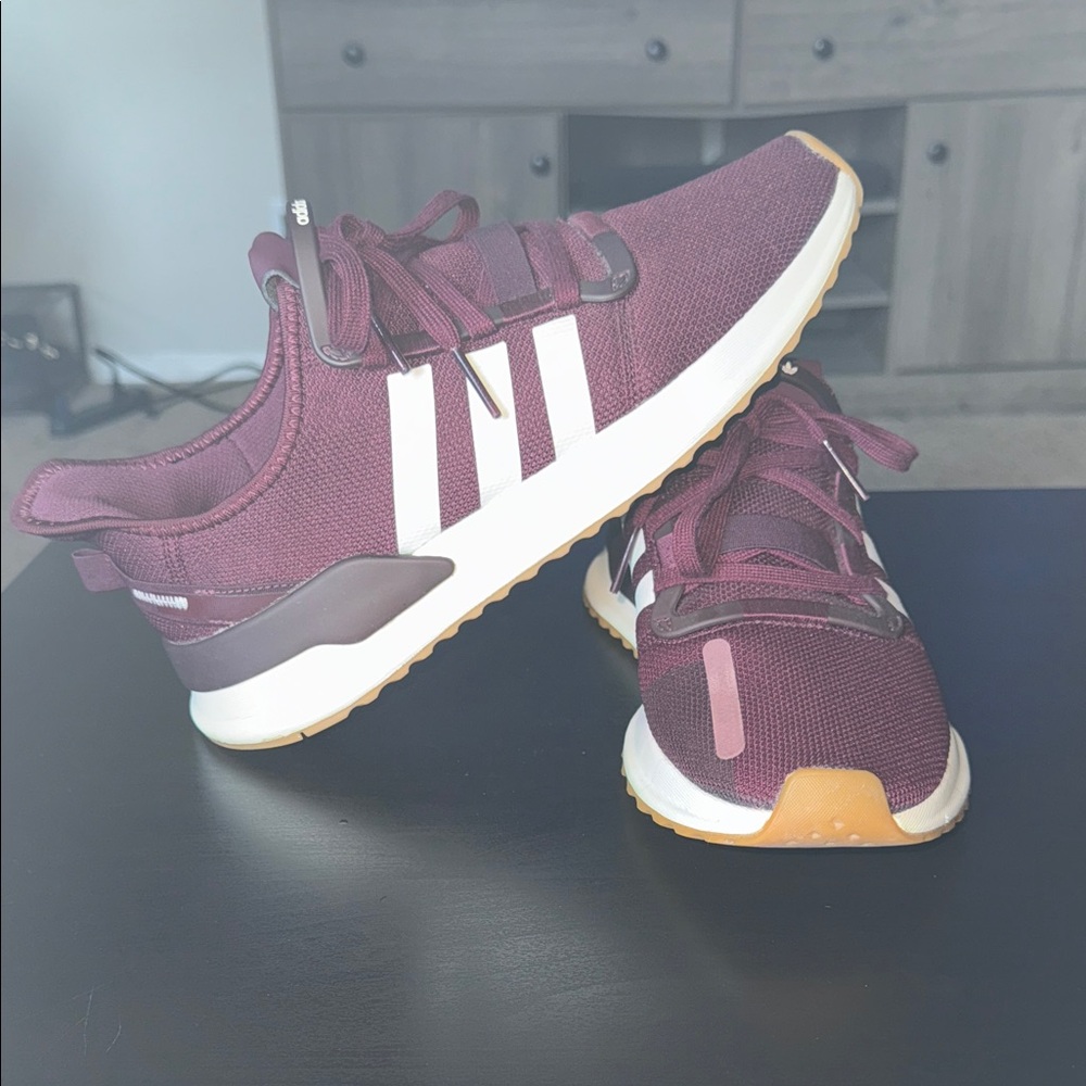 adidas Burgundy and White Sneakers